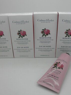 [Lot of 4] CRABTREE & EVELYN Rosewater Hand Therapy - 3.5 oz. ea USA Made NLA